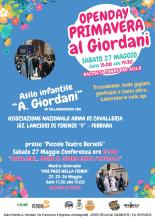 volantino open day asilo Giordani con programma