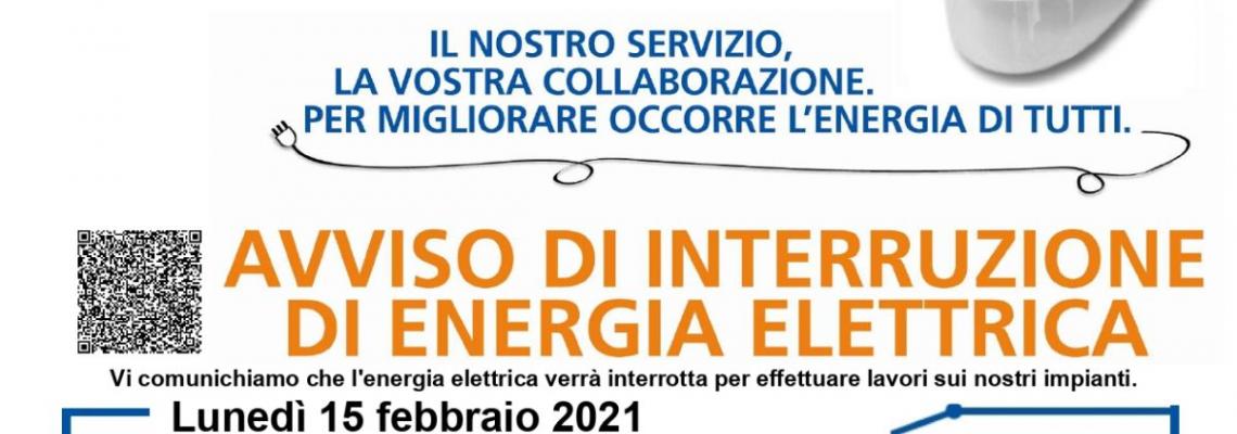 avviso Enel con indicazioni giorno orario e via interessata dell'interruzione