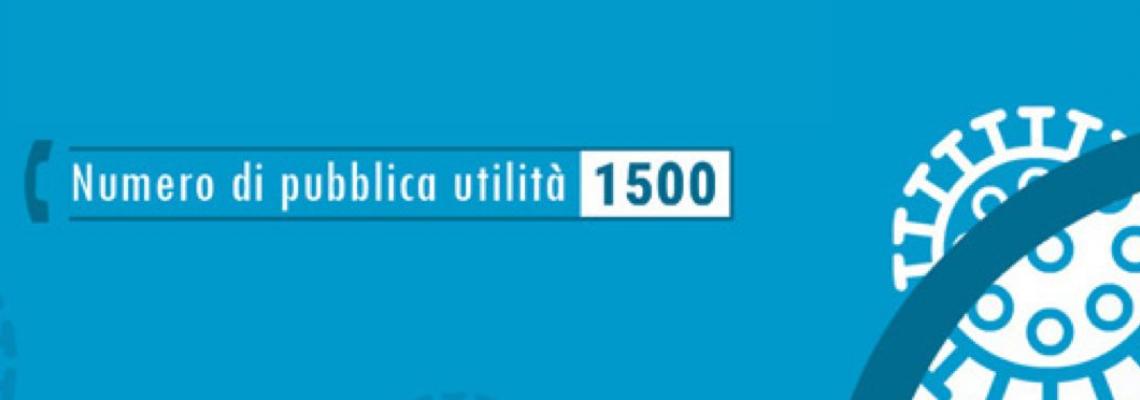 scritta numero di telefono 1500 per emergenza coronavirus