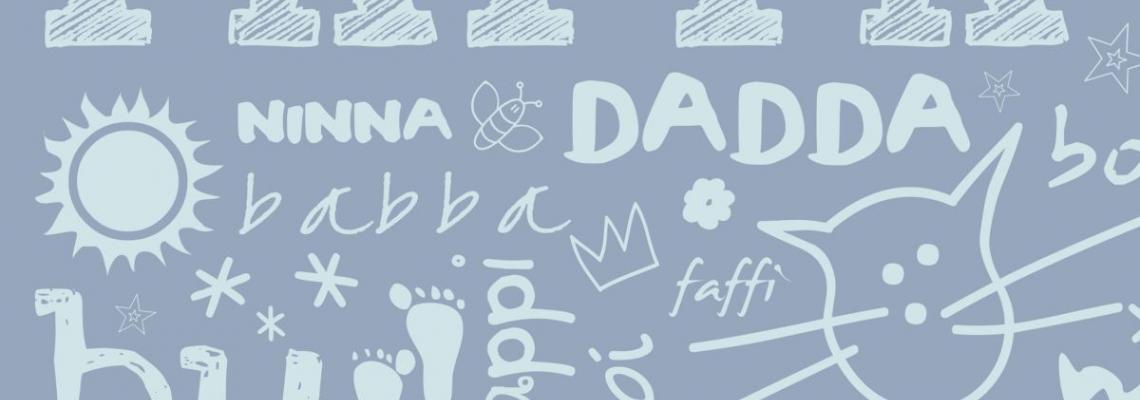 scritte di alcune prime parole dei bambini 