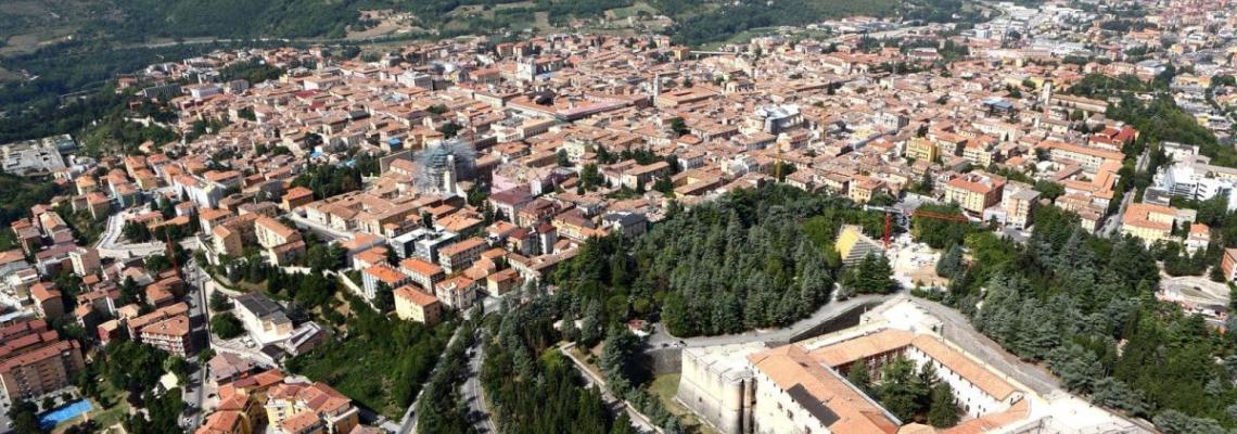 veduta aerea città L'Aquila