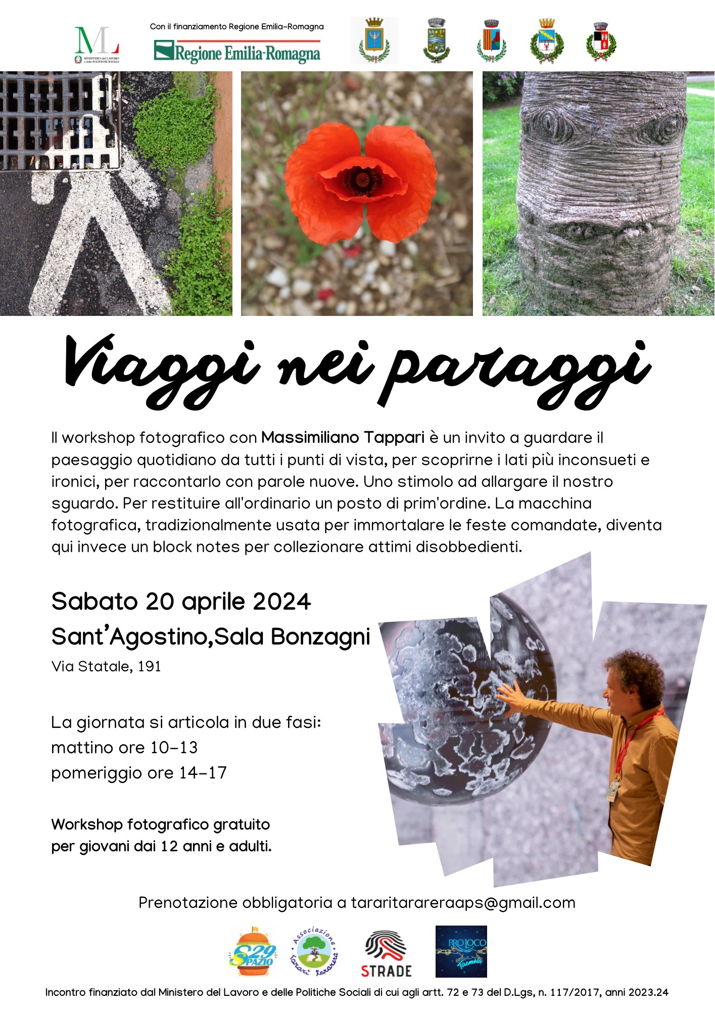 Locandina informativa con fotografia elementi della natura