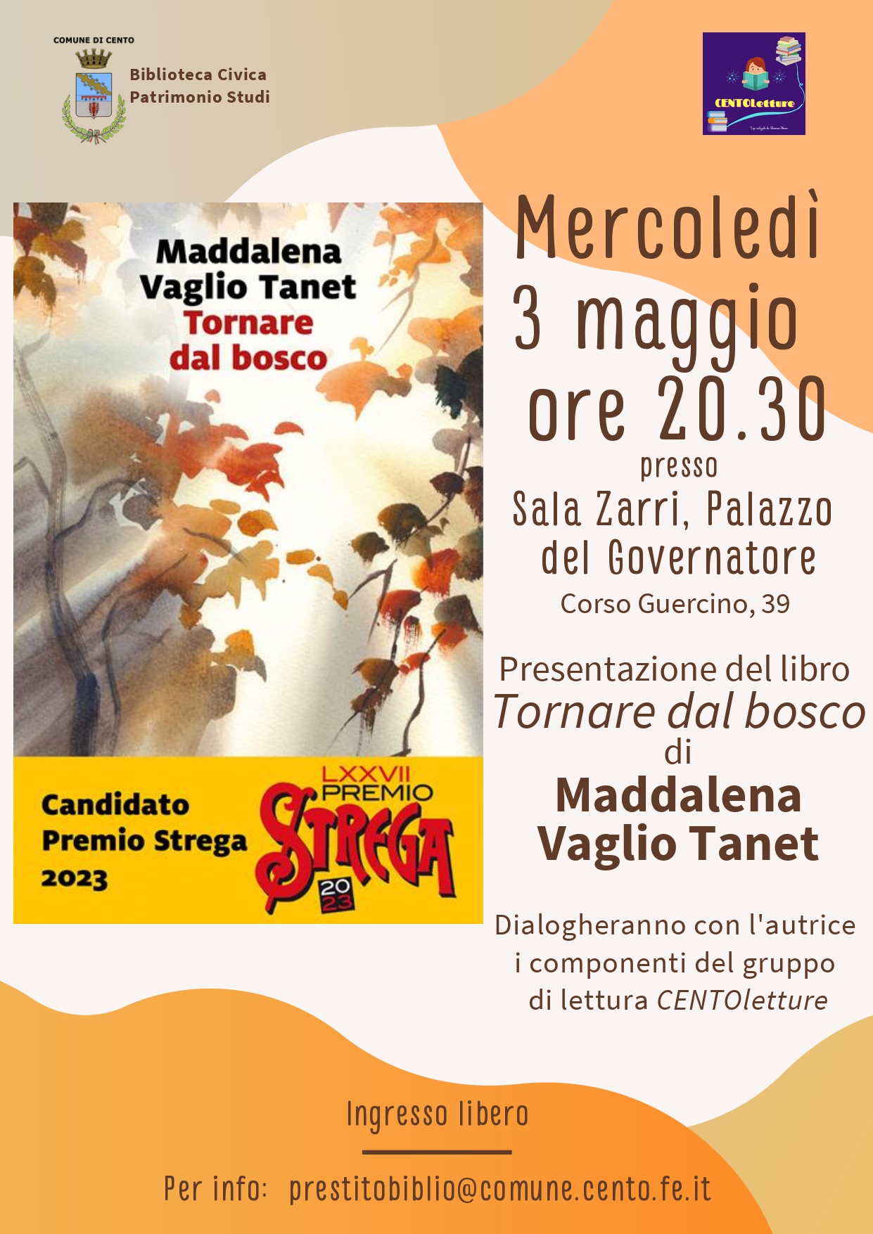 locandina presentazione del libro con copertina