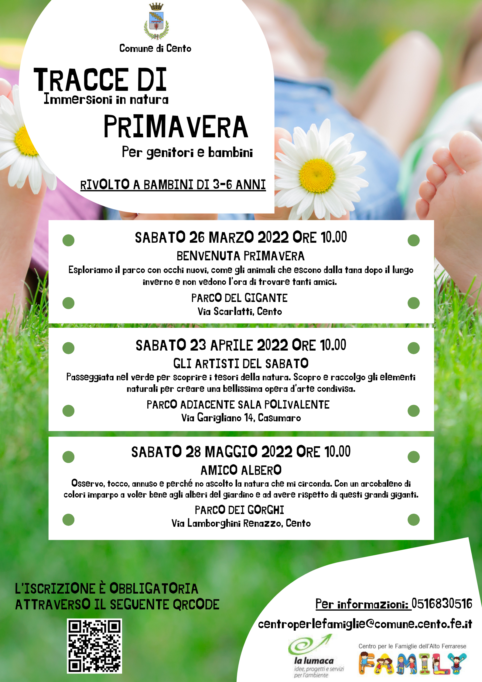 locandina informativa con disegno fiori 