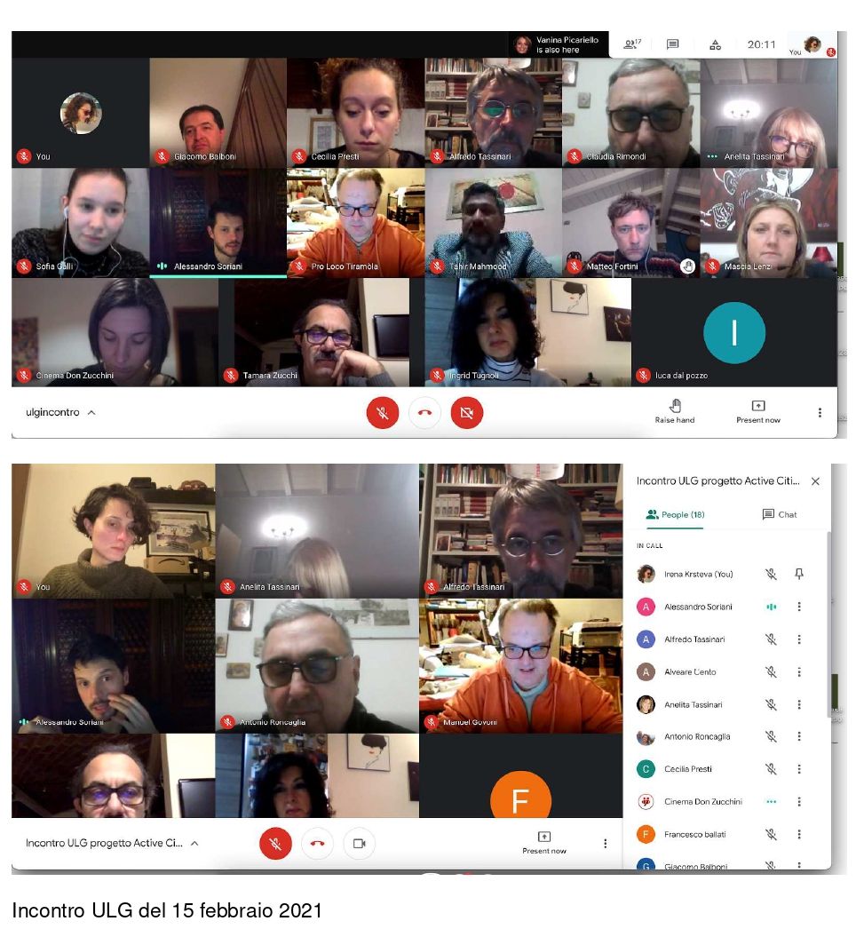 partecipanti gruppo di lavoro collegati in videoconferenza