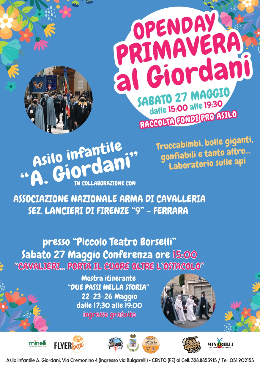 volantino open day asilo Giordani con programma