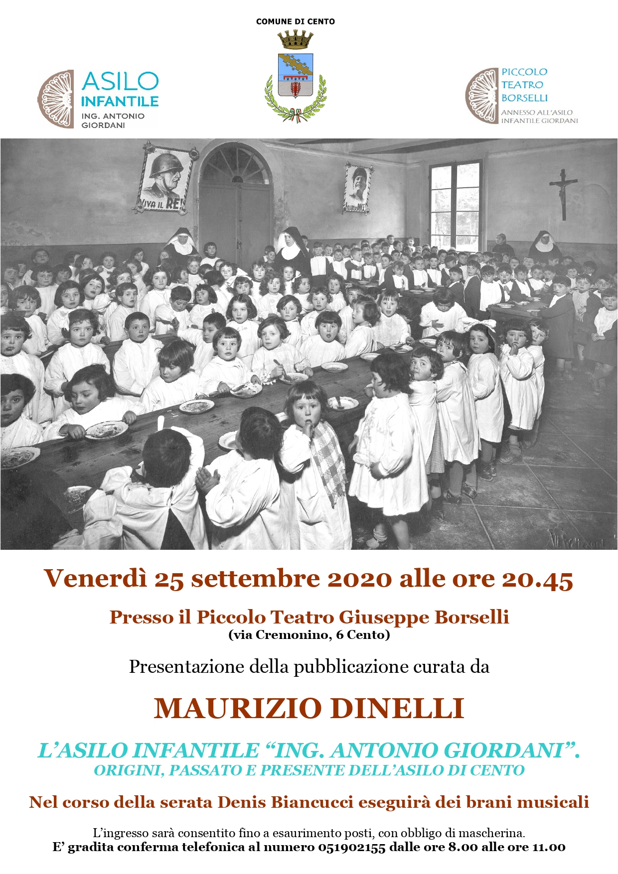 locandina con copertina volume e informazioni sulla presentazione 