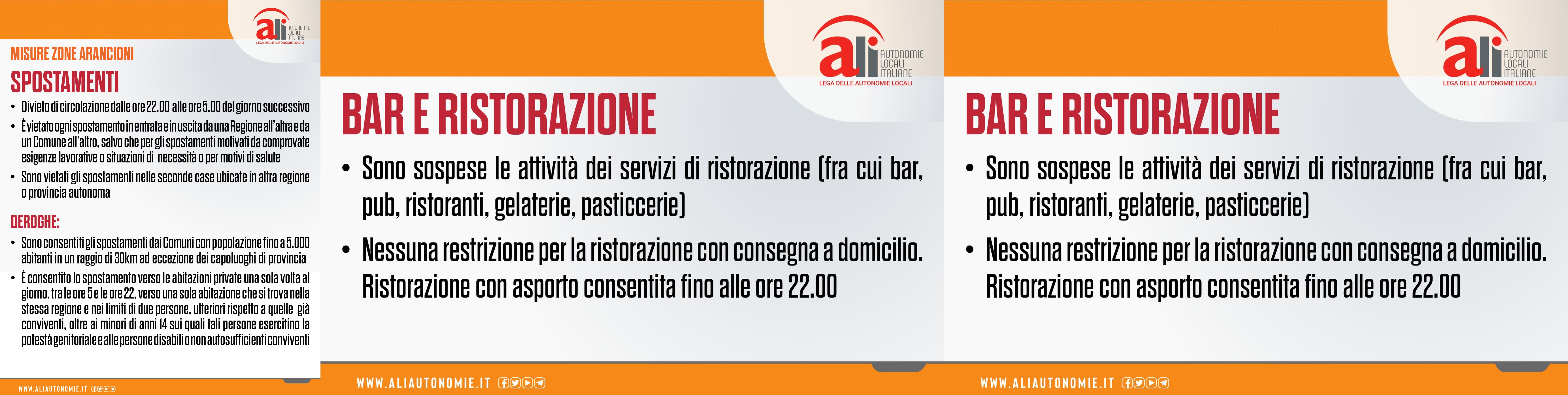 disposizioni zona arancione in tabelle